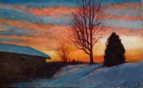 'Sunset At The Christmas Tree Farm Preston, CT'