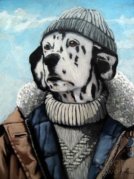 SeaDog - Dalmatian Dog Portrait Oil Painting