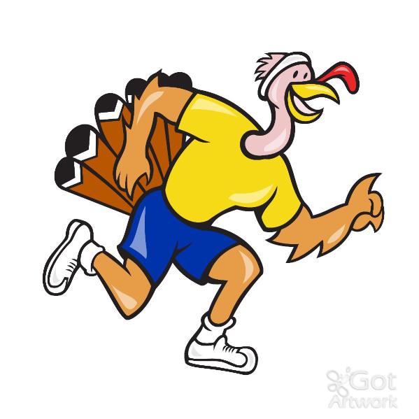 Turkey Run Runner Side Cartoon