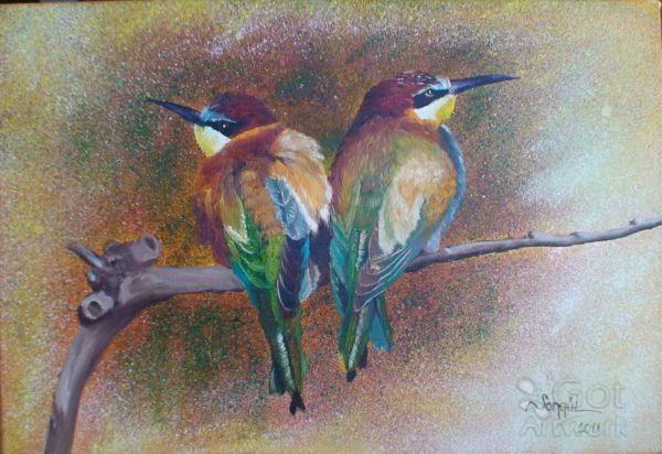 Ari Kusu ( Birds )Oil On Canvas X