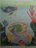 Fish Duet Design As Framed Poster