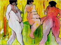 Three Nude Ladies As Framed Poster