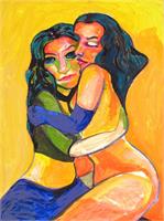 Hugs Love Sexy Painting Raquel Sarangello As Framed Poster