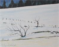 Across A Snowy Field As Framed Poster