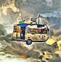 Flying Caravan As Framed Poster