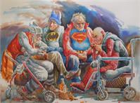 Super Heroes-Retired As Framed Poster