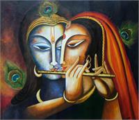 Divine Companions- Krishna And Radha As Framed Poster