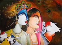 Krishna And Radha As Framed Poster