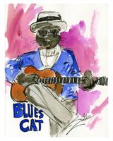 Blues Cat As Framed Poster