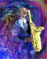 The Sax Player As Framed Poster