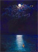 Moonlight Swim As Framed Poster