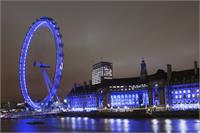London Eye Blue As Framed Poster