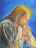 Jesus Praying As Framed Poster
