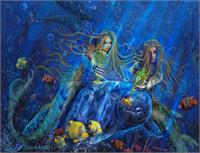 Mermaids Of Aqualainia Cups As Framed Poster