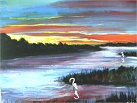 Shoreline At Sunset As Framed Poster