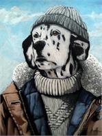 SeaDog - Dalmatian Dog Portrait Oil Painting As Greeting Card