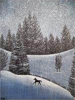 Snowscape With Horse As Framed Poster