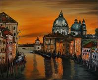 Sunset In Venice As Greeting Card