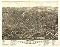 Aerial View Of Akron, Ohio (1882) As Framed Poster
