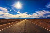 Desert Road On A Sunny Day As Framed Poster