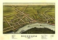 Aerial View Of Richmond, Maine (1878) As Framed Poster