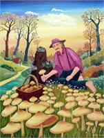Harvesting Mushrooms As Framed Poster