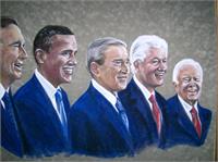 Five Living Presidents 2009 As Framed Poster