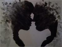 Silhouette Lovers As Framed Poster