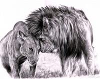 Lion_in_love__by_skytteole D4dsk69 As Framed Poster