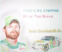 Dale Jr Colored Pencil As Framed Poster