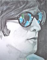 John Lennon In Colored Glass