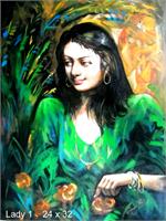 Lady In Green As Greeting Card