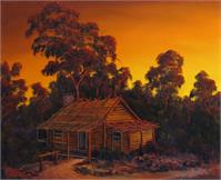 Pioneers Log Cabin As Framed Poster
