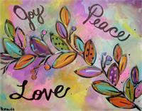 Joy Peace Love As Framed Poster