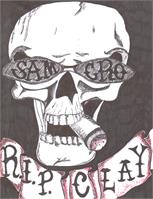 SOA RIP Clay Skull As Framed Poster