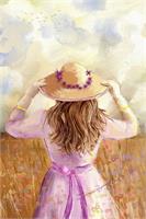 GIRL IN A STRAW HAT_by Susan Lipschutz As Framed Poster