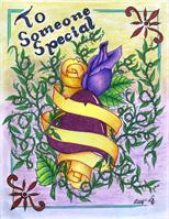To Someone Special Purple Rose And Vines As Framed Poster