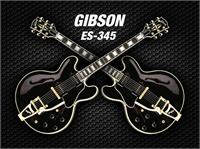 Double Black Gibson-es-345 As Framed Poster