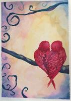 Love Birds As Greeting Card