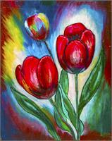 Red Tulips As Framed Poster
