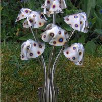 Metal Mushrooms-Stanger Moore Sculpture-small Spotted Fungi