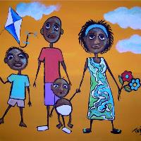 Outsider Black Family Art