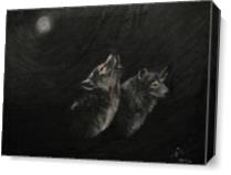 2 Wolves As Canvas