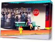 Savanna Bus Stop Art As Canvas