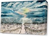 Beach Sunset Art Print As Canvas