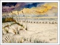 Destin Beach Painting Art Print - No-Wrap