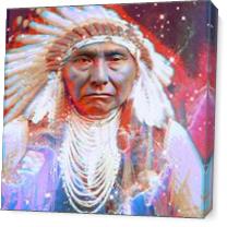 Native American Crazy Horse As Canvas
