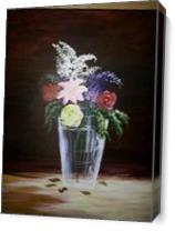 Vase Flowers As Canvas
