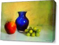 Vase And Fruits As Canvas
