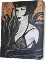Black And White Art Deco Woman As Canvas